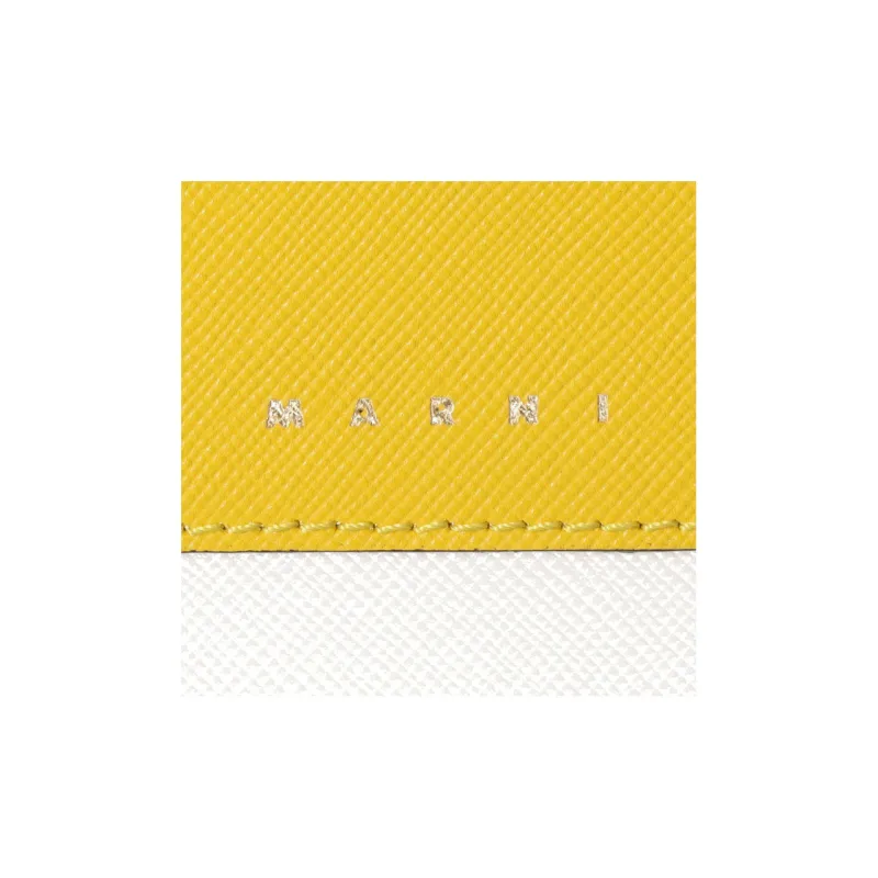 MARNI Leather Wallet Regular Women's Light Yellow Jade/Lily White-4