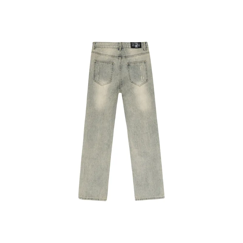 XINYINSU Jeans Unisex Yellow Mud-1