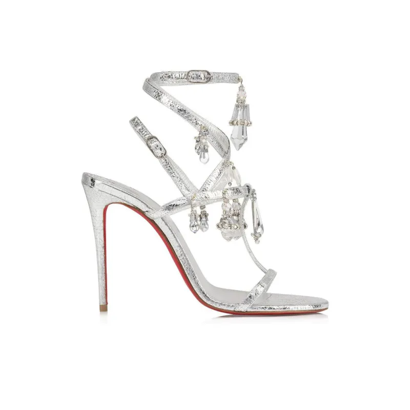 CL LUBOTING Bombina Pampilla Strap Sandals Women's Silver-1