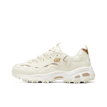 Skechers D'lites 1.0 Marathon Running Shoes 'Beige White' Women's