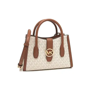 MICHAEL KORS Gabby Polyurethane One Shoulder Handbag Crossbody Bag Small Size Women's Vanilla White & Brown