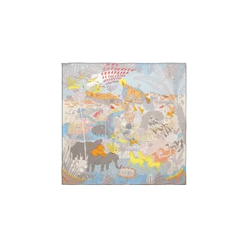 HERMES Le Carnaval Des Animaux Silk Scarves Women's