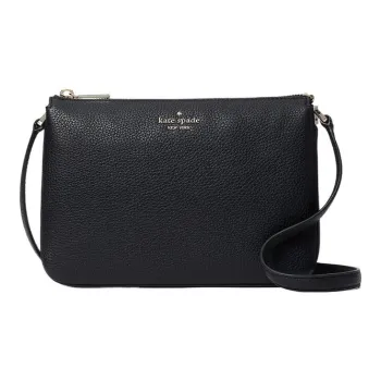 Kate Spade Litchi Grain Leather Shoulder Bag Crossbody Bag Women's Black