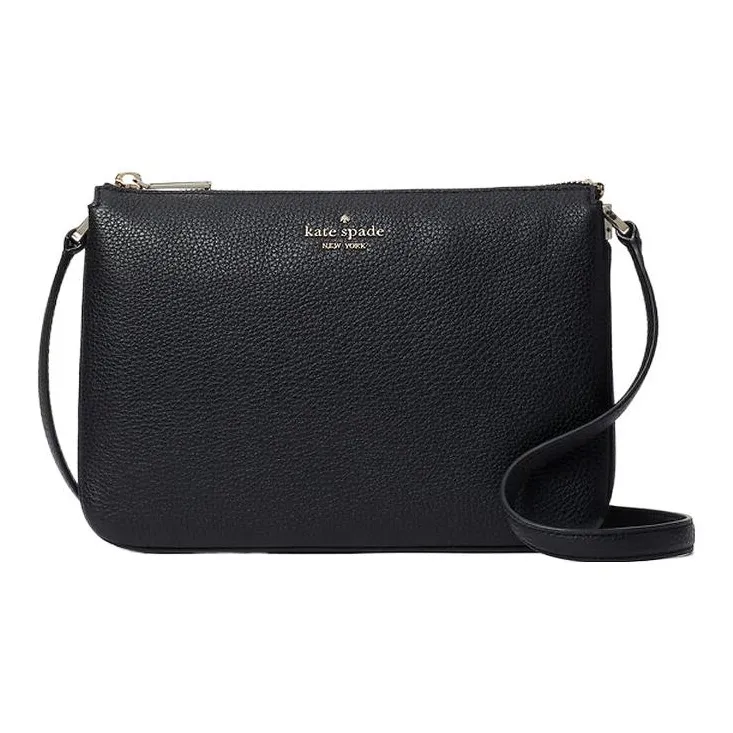 Kate Spade Litchi Grain Leather Shoulder Bag Crossbody Bag Women's Black-0
