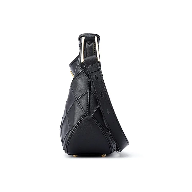 FION Cow Leather Shoulder Bag Small Size Women's Gold-5