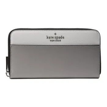 Kate Spade Leather Wallet Tubas Women's Rain Cloud Gray