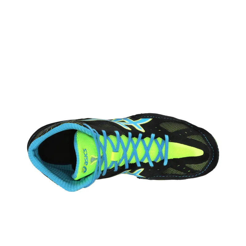 Asics Cael V6.0 Wrestling Shoes 'Black Blue Green'-4