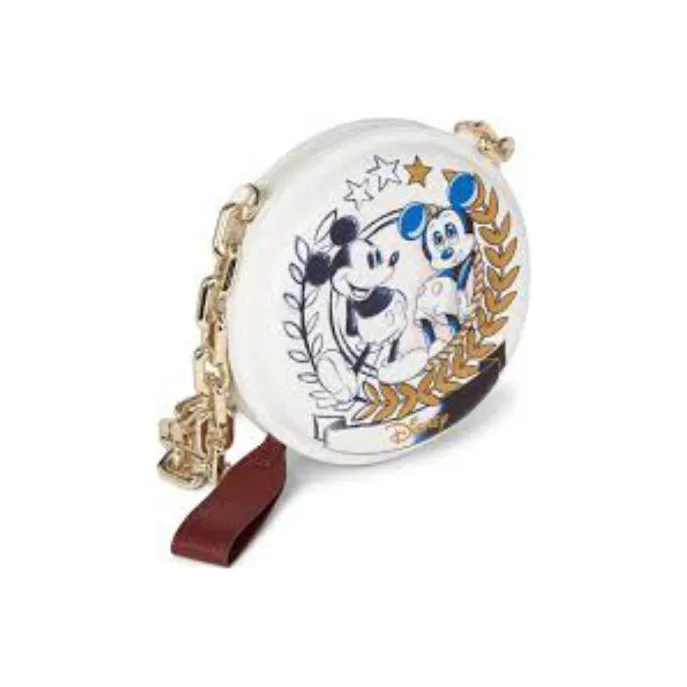Tommy Hilfiger Cow Leather Round Bag Shoulder Bag Crossbody Bag Medium Size Women's White Print-2