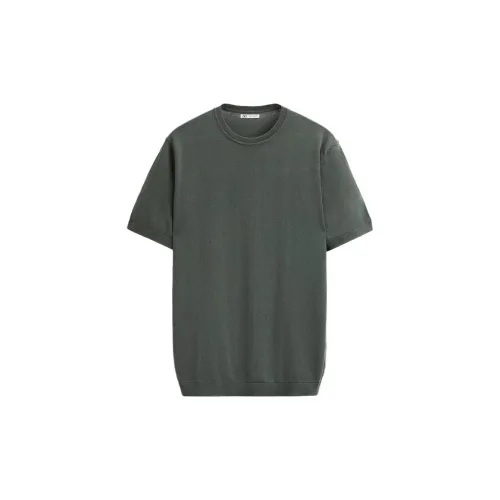 ZARA T-Shirts Men Gray Green