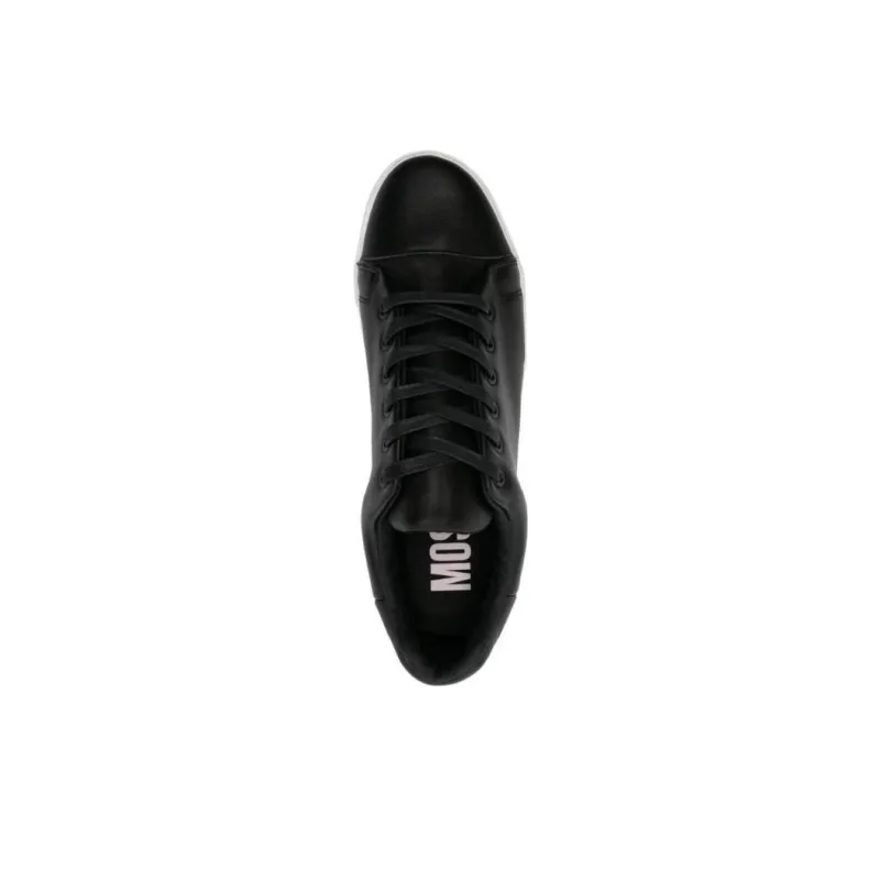 MOSCHINO Embossed-logo Leather Trainers-4