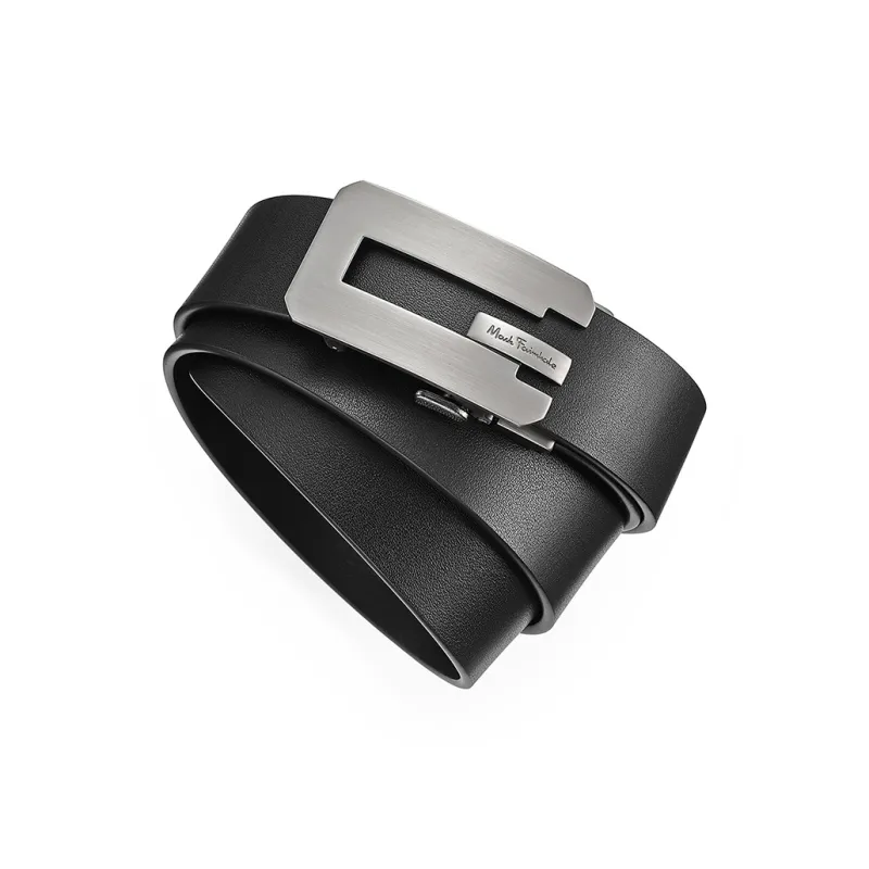 FAIRWHALE Solid Color Design, Head Layer, Automatic Buckle Genuine Leather Belts Men's Width 3.5CM-4