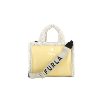 Furla Polyester With Leather Crossbody One Shoulder Handbag Women's White/Yellow