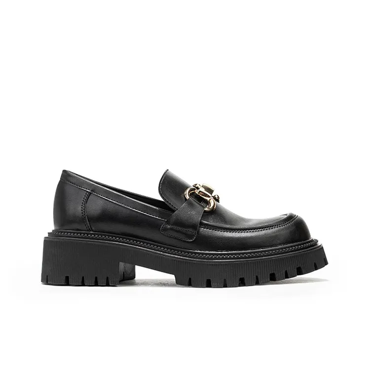 Wonderful Couple Loafers 5cm Women's Black-1