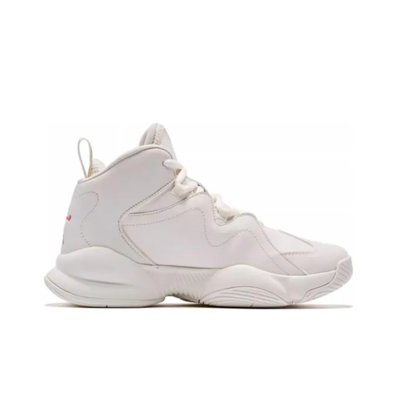 QIAODAN Slip Resistant High Top Basketball Shoes Women's White-1