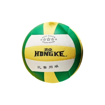 HONGKE PU Size 5 Volleyball Unisex Yellow White Green