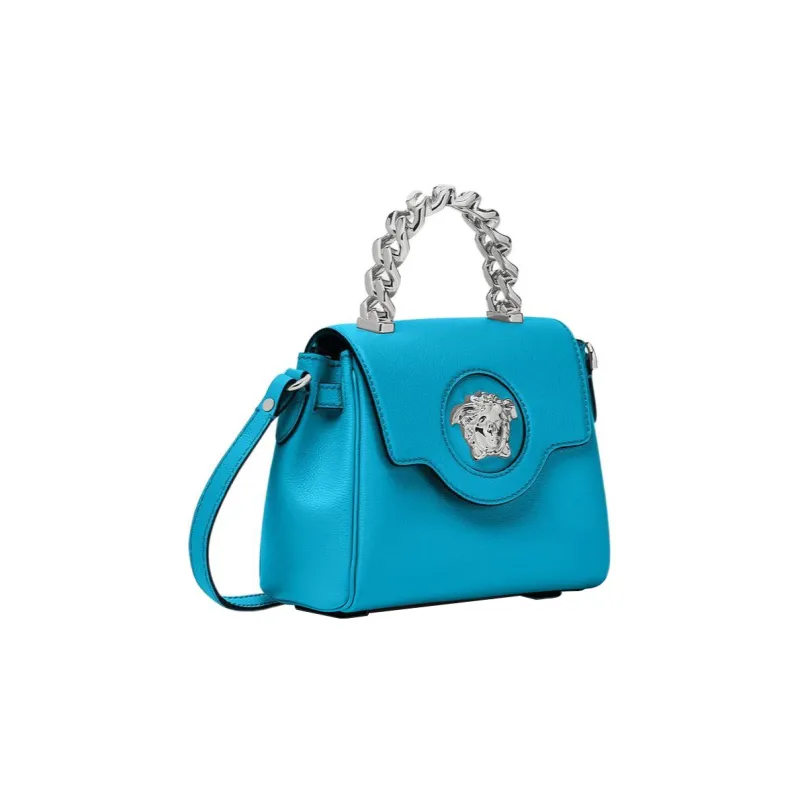 VERSACE La Medusa Cow Leather One Shoulder Handbags Small Size Women's Turquoise-1