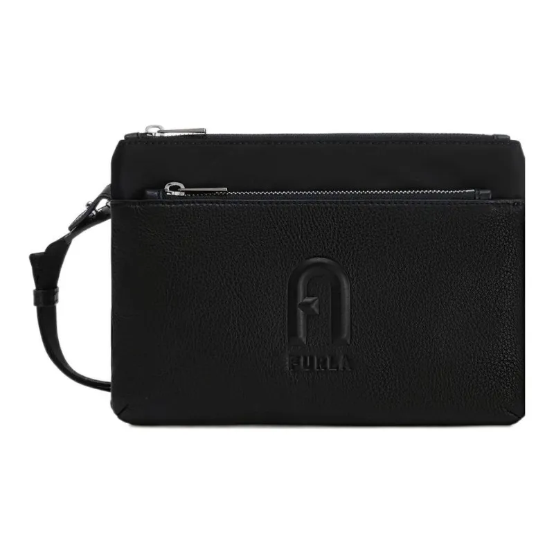 Furla Nylon Calfskin Shoulder Bag Crossbody Bag Extra Large Men's Black-0
