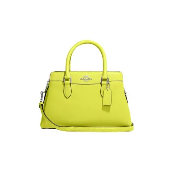 COACH Darcie Cross-Stitch Leather Kelly Bag Shoulder Bag Crossbody Bag Handbag Mini Women's Lemon