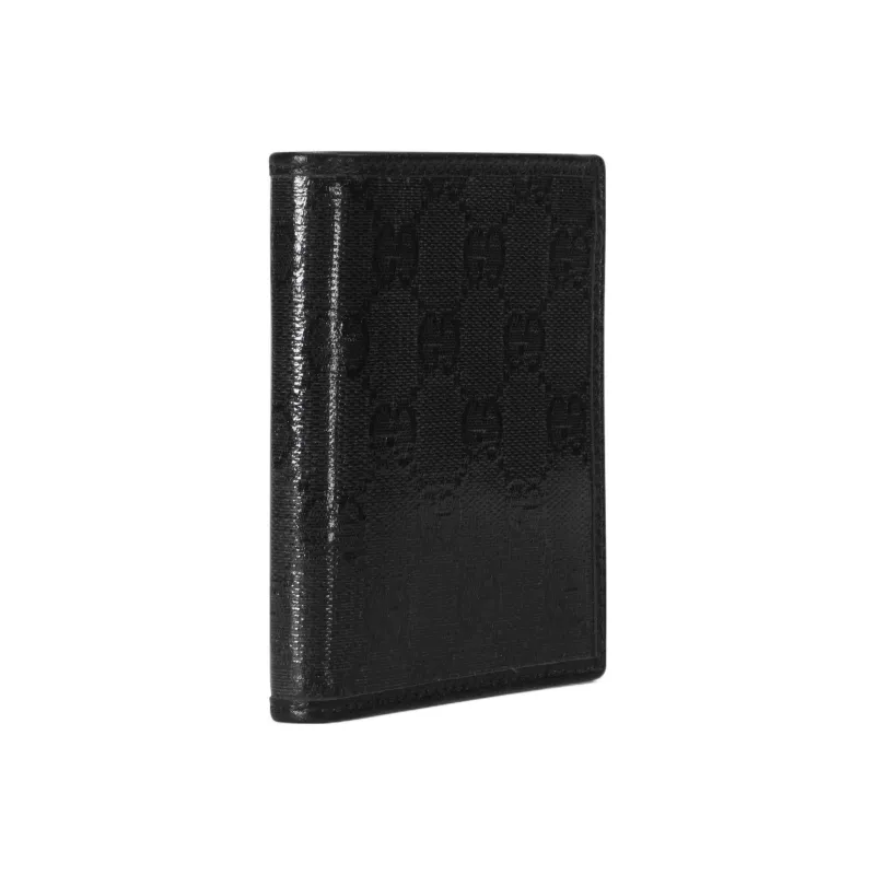 GUCCI Crystal Canvas With Leather Binding Canvas Bag Wallet Men's Black-2