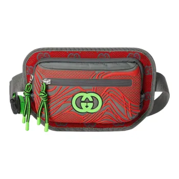 GUCCI Nylon Fanny Pack Regular Men's Gray/Multicolor