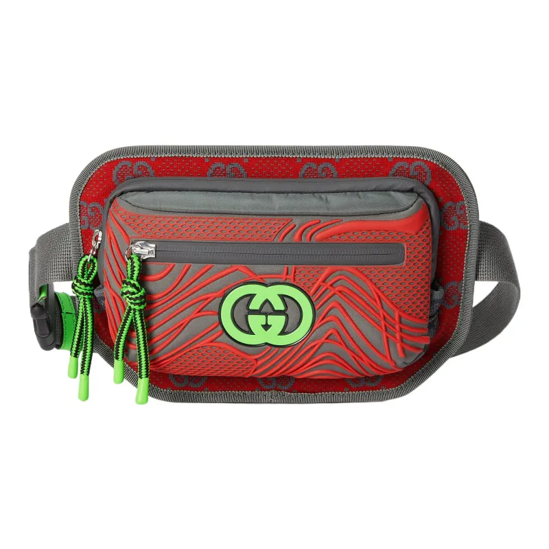 GUCCI Nylon Fanny Pack Regular Men's Gray/Multicolor-0