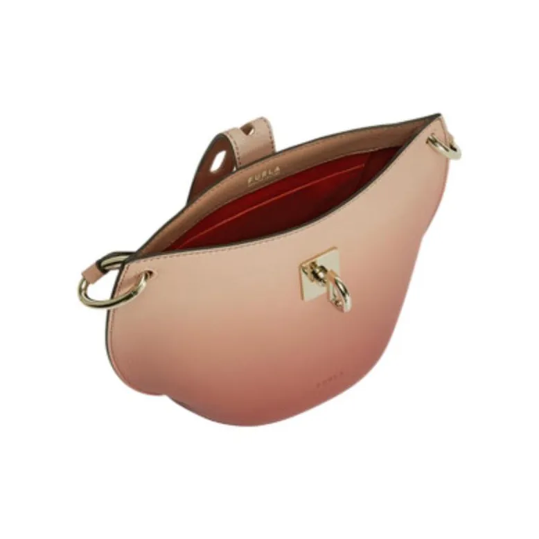 Furla Leather Tote Bag Shopping Bag Shoulder Bag Crossbody Bag Mini Women's Peach Pink-3
