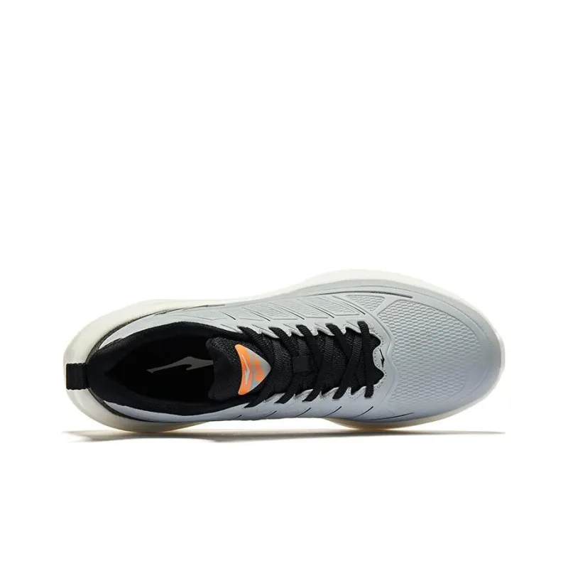 Erke Cushioned Slip Resistant Low Top Casual Running Shoes Men's Slate Gray Jet Black-3