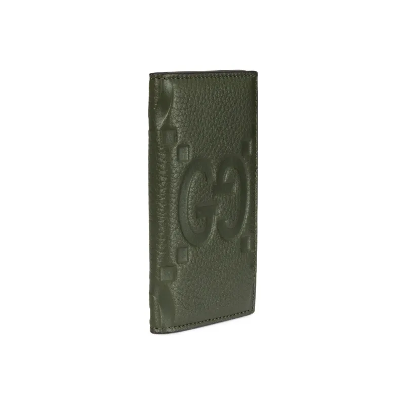 GUCCI Leather Card Holder Men's Dark Green-2