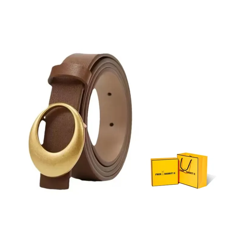 FREE RABBITⅡ Pin Buckle Vintage Texture Leather Belts Women's-3