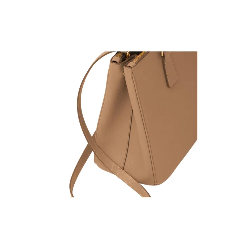PRADA Galleria Killer Bag Calfskin Shoulder Bag Crossbody Bag Handbag Large Size Women's Caramel-4