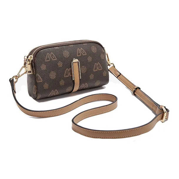 FOXER PVC Clutch Wallet Trumpets Women's Brown/White-1