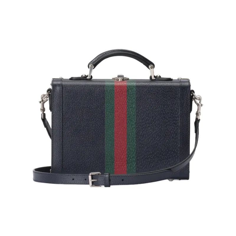 GUCCI Leather Makeup Bag Shoulder Bag Crossbody Bag Handbag Regular Women's Blue-2
