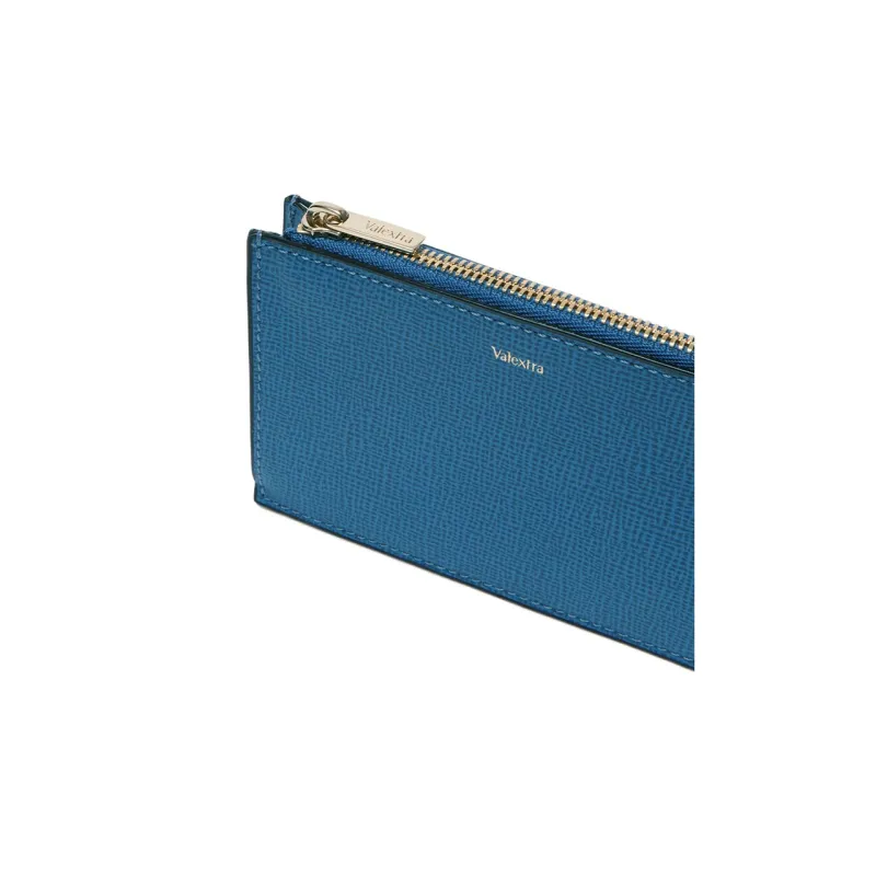 Valextra Calfskin Coin Purse, Card Holder Unisex Cobalt Blue-2
