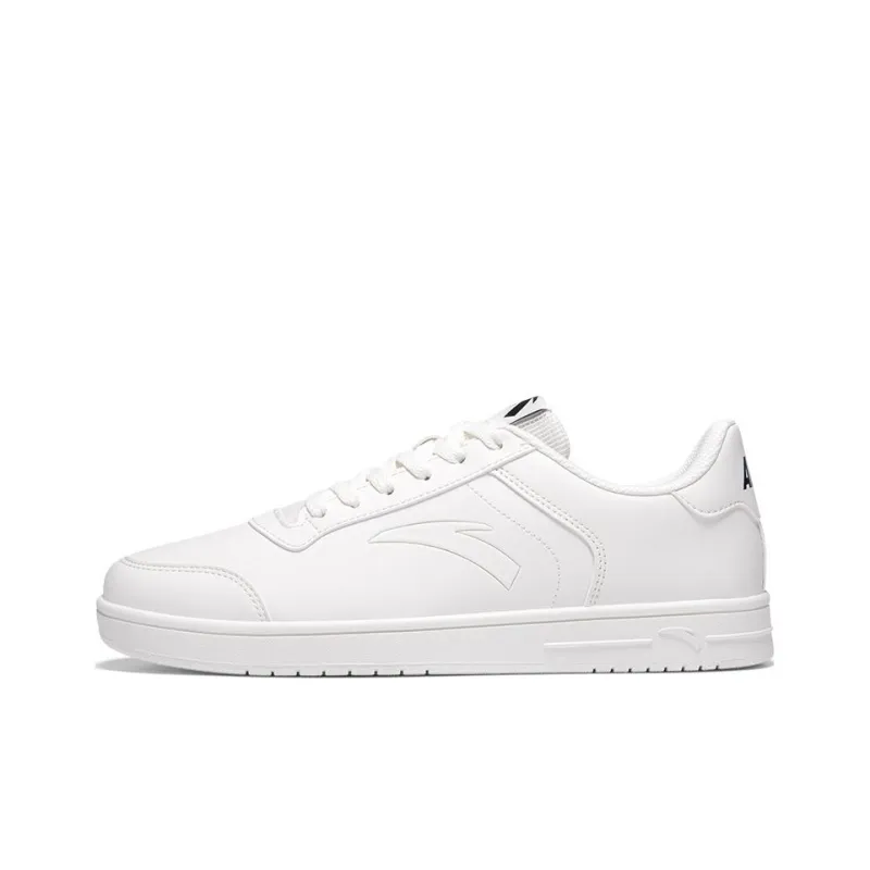 Anta Slip Resistant Cushioning Wear Resistant Low Top Skateboard Shoes Men's White-0