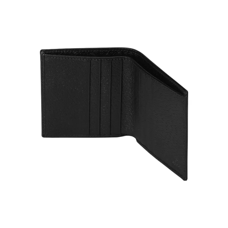 GUCCI Crystal Canvas With Leather Binding Canvas Bag Wallet Men's Black-3