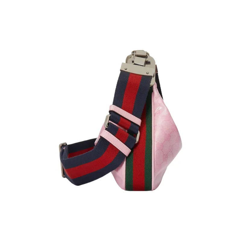 GUCCI Attache Crystal Canvas Bag, Dumpling Bag, Portable Crossbody Bag, Shoulder Bag Trumpets Women's Pink-5