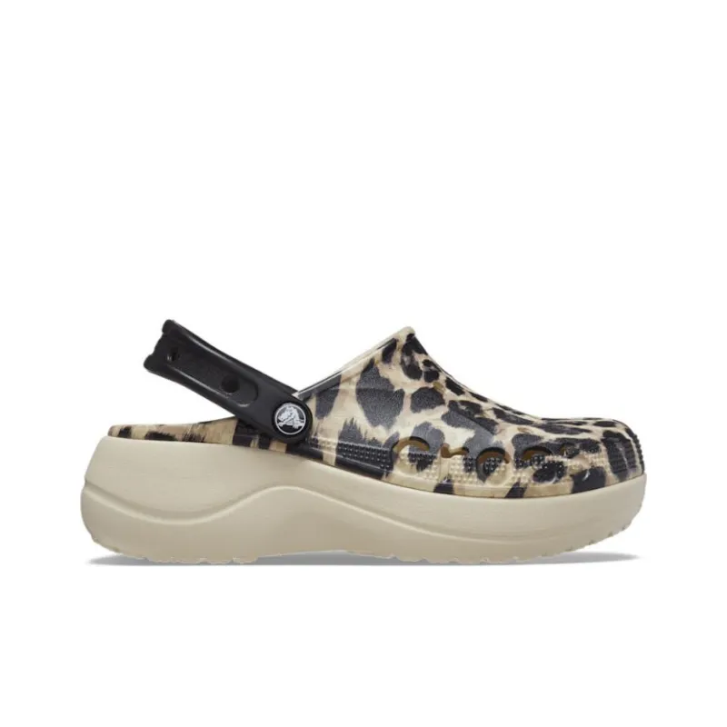 Crocs Baya Platform Clog Animal Print Clogs Women's Leopard Print-1