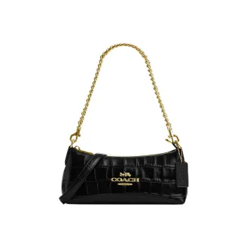 COACH Leather Pillow Bag Portable Crossbody Bag Shoulder Bag Women's Black