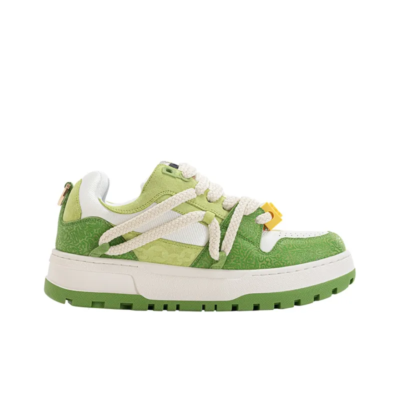 LUCKISLE Lucky Shoes Low-Top Skateboard Shoes Unisex Dopamine Dressing Green-1