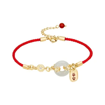 Lady Go Hetian Jade Bracelets Pale Greenish-White Jade Women's