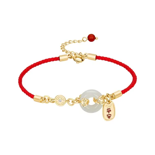 Lady Go Hetian Jade Bracelets Pale Greenish-White Jade Women's