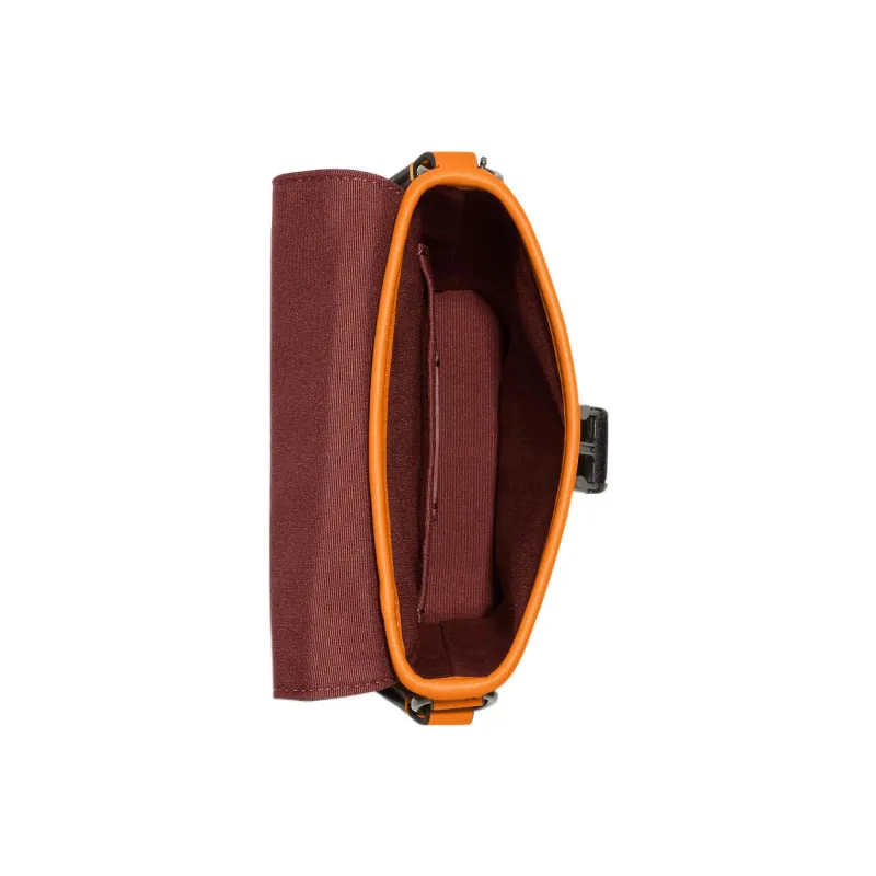 COACH Track Canvas With Calfskin Messenger Bag, Shoulder Bag, Crossbody Bag Trumpets Men's Orange & Dark Brown-2