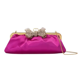 GUCCI Satin Clutch Regular Women's Fuchsia