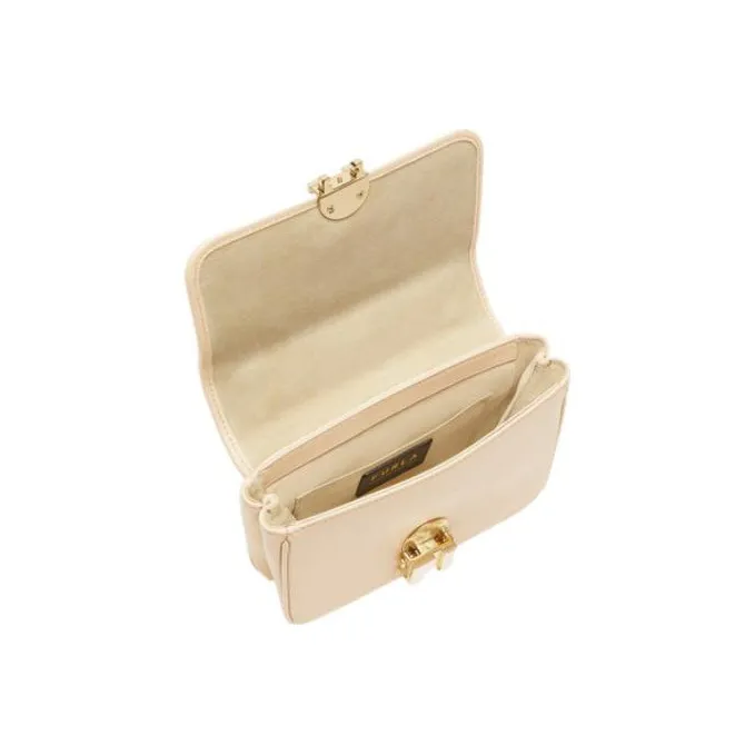 Furla Cosy Leather Small Square Bag Portable Crossbody Bag Shoulder Bag Women's Milk Tea-3