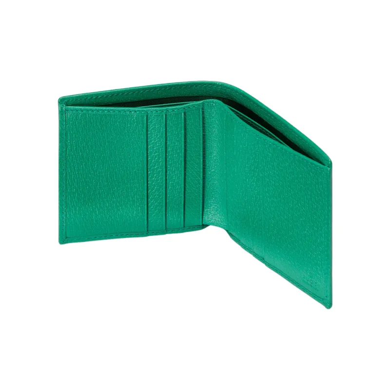 GUCCI Crystal Canvas With Leather Binding Canvas Bag Wallets Men's Green-3