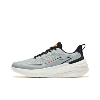 Erke Cushioned Slip Resistant Low Top Casual Running Shoes Men's Slate Gray Jet Black