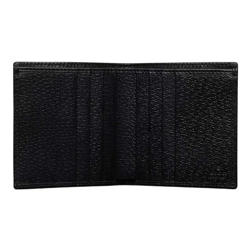GUCCI Crystal Canvas With Leather Binding Canvas Bag Wallet Men's Black-1