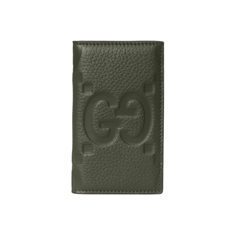GUCCI Leather Card Holder Men's Dark Green-0