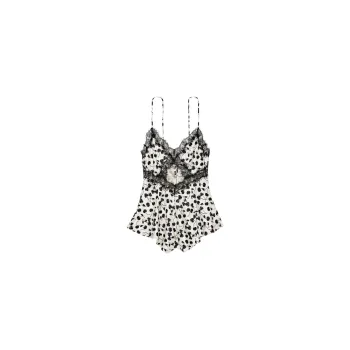 Victoria's Secret Nightgown Women's Black White Cherry Print