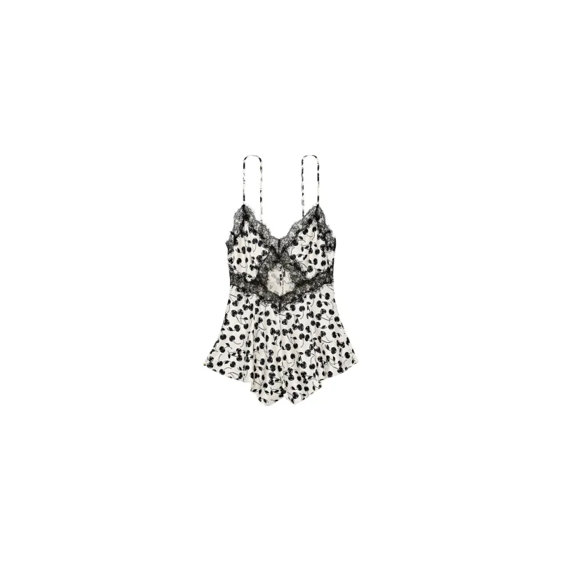 Victoria's Secret Nightgown Women's Black White Cherry Print-0